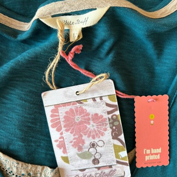 White Stuff Top Size 12 Teal - Picture 2 of 4